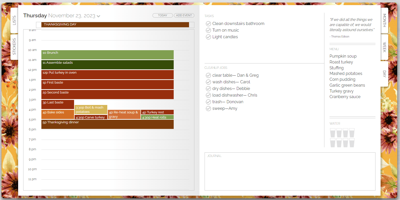 Thanksgiving Planner Organizing The Perfect Holiday Dinner