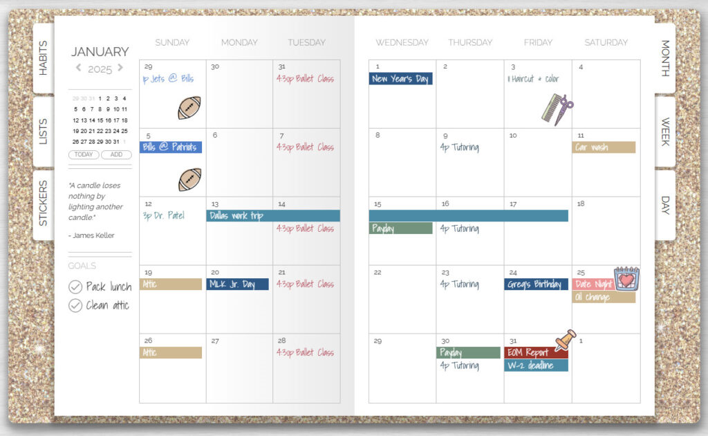 Not only is Artful Agenda a cute calendar app, it's also the best planner for moms. Keep track of your appointments, date nights, kids' activities, and more all in one place.